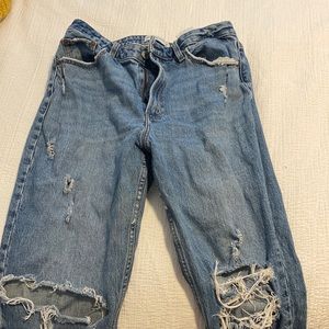 Abercrombie and Fitch curve love mom high rise jeans medium wash